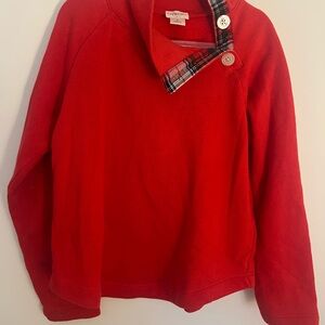 Crewcuts Red Kids Sweater with Plaid Accent